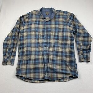 C.E. Schmidt Workwear Flannel Shirt Mens XLT‎ Blue Cotton Outdoor Work Casual